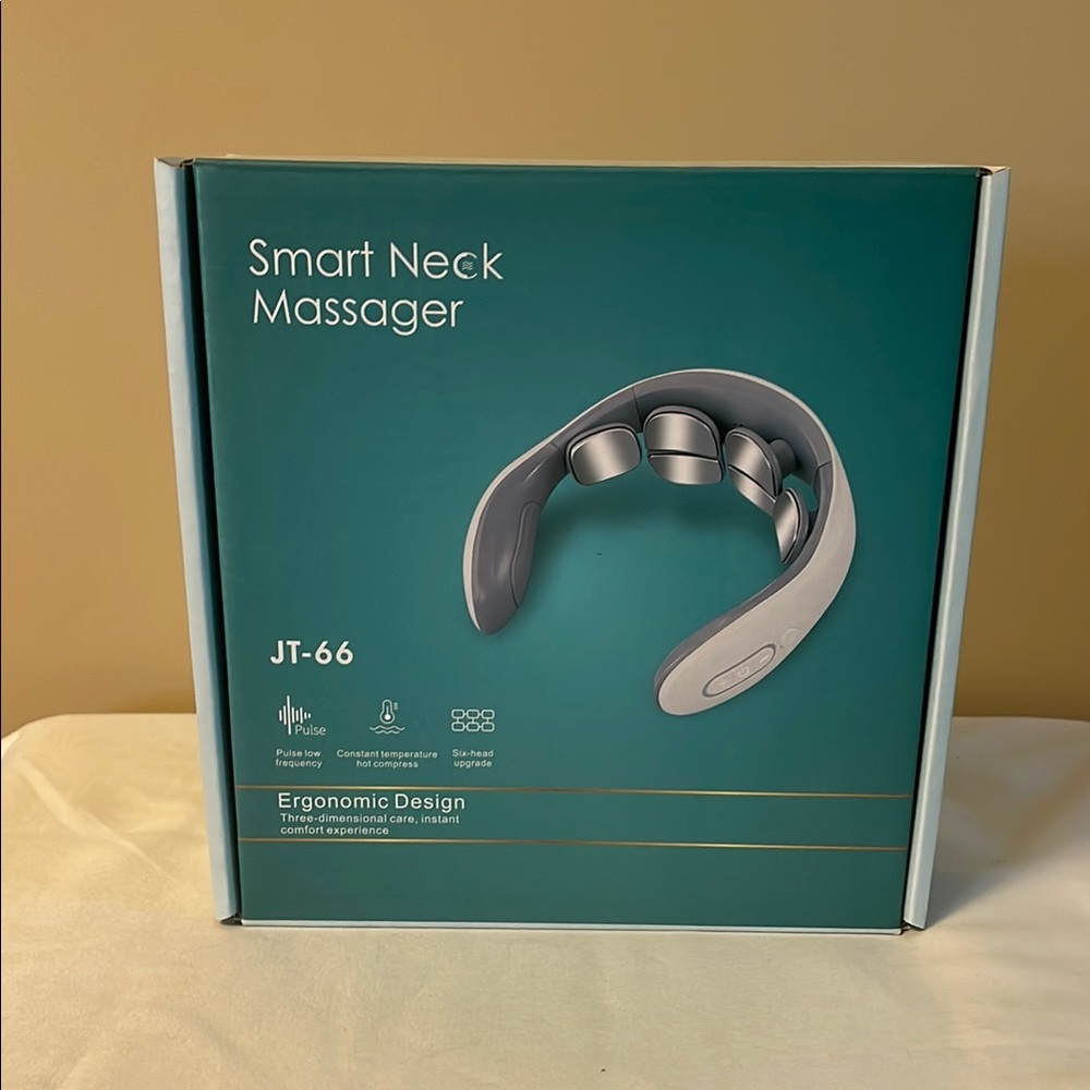 Ergonomic Smart Neck Massager in Teal and Gray
